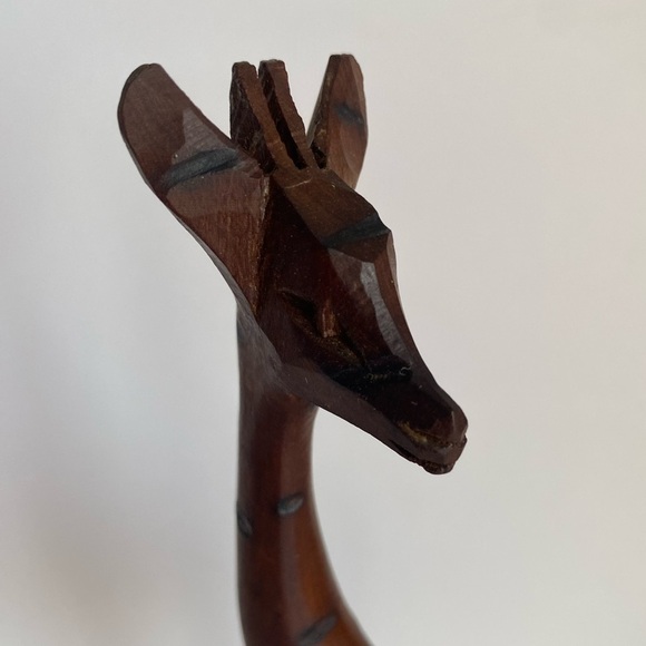 Hand‎ Carved Wooden Giraffe Figurine Statue Sculpture Home Decor Collector Kenya - Picture 3 of 9